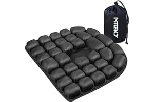 MTGKY Sondor Travel Cushion,Wheelchair cushions Applicable to Various Scenarios,Portable & Adjustable Airplane seat Cushion for Long Flights,Inflatable Cushion for Wheelchair, Travel,Driving(jet black)