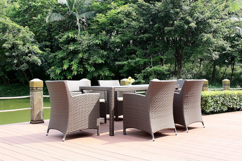 talfa Rattan Gartentisch Meetos 6 Granitglas - braun günstig