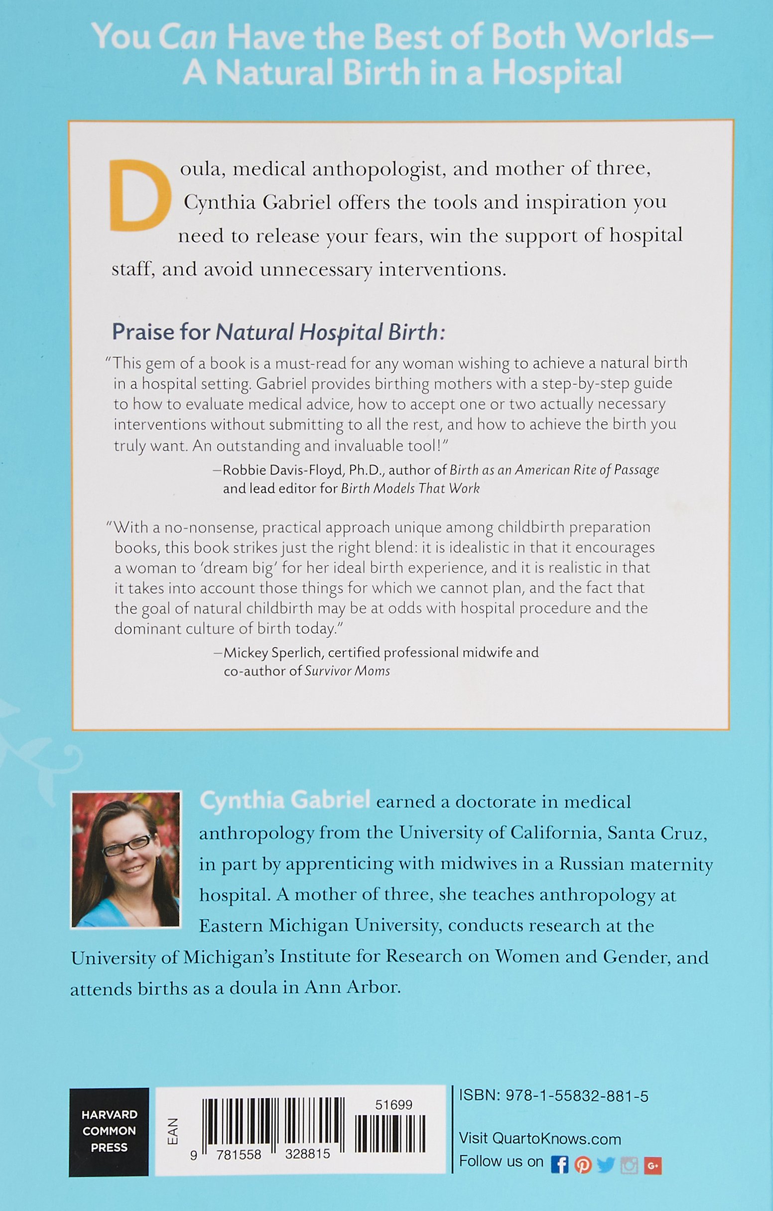 Natural Hospital Birth The Best Of Both Worlds Gabriel Cynthia 9781558328815 Amazon Com Books