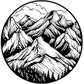 Metal Wall Decor | 17'' x 17'' x 0.05'' Mountains Themed Metal Wall Art | Handmade Indoor and Outdoor Wall Decorations