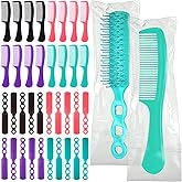 SiliFine 24 Pcs Hair Brush Combs Set Bulk Hairbrushes for Homeless Individually Wrapped Combs for Women Hotel Travel Nursing Charity(Multicolor)