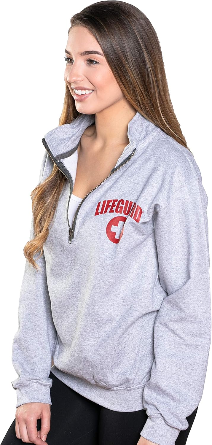LIFEGUARD Quarter Zip Pullover - Zipper Fleece Sweatshirt Apparel Ideal for Men, Teens, Girls.: Clothing