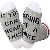 TSOTMO 2 Pairs Drinks Lover Socks - If You Can Read This Bring Me A Drink - Novelty Gift for Men Women