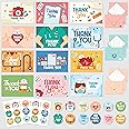 Decorably 24 Pack 6x4in Nurse Thank You Card with Envelopes and Stickers, 12 Charming Designs Nurse Card, Blank Inside