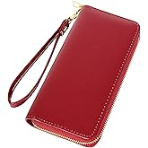 VOCUS Womens Wristlet Wallet Zip Around Clutch Wallet Large RFID Blocking PU Leather Bifold with Phone Holder for Travel