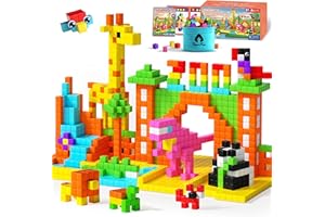 VIGORFUN 65 PCS Magnetic Blocks Set, 1" Magnet Building Blocks with Toy Eyes and Storage Bag for Kids Gifts, STEM Educational Preschool Sensory Toys for Toddlers Boys Girls Ages 3 4 5 6 7 8 + (Bright Color)