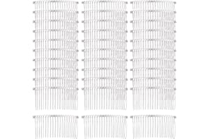 Cinaci 30 Pack Silver Metal Hair Side Combs Plain Slide Barrettes with 20 Teeth DIY Decorative French Headpieces Bun Holder Wire Comb Hair Clips Crafts Accessories for Women Girls Wedding Brides Veil