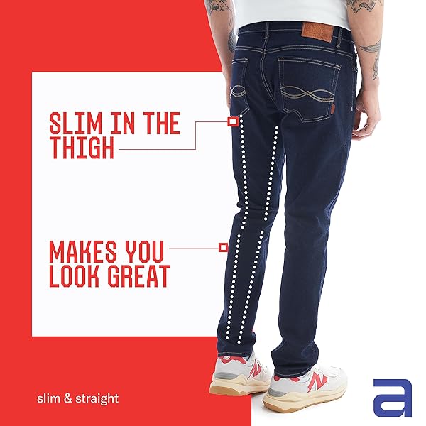 AMERICANINO SLIM STRAIGHT FIT JEANS FOR MEN – SOFT COTTON|5-POCKET CLASSIC DESIGN INDIGO