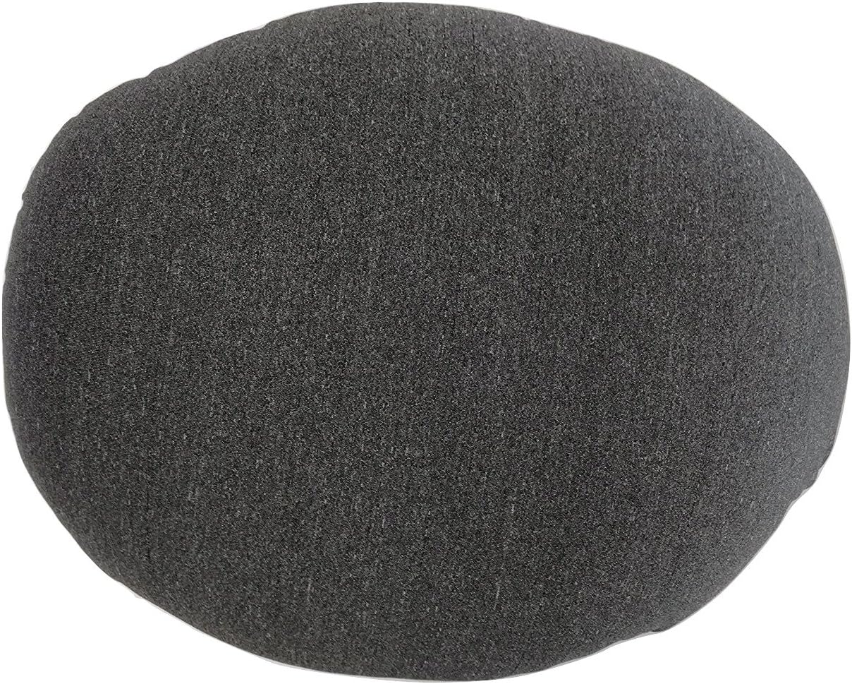 Tache Micro Bead Solid Grey Realistic Stone Pillow - Squishy Realistic Novelty Pebble Rock Nature Décor - Round Cushion 12x16”
