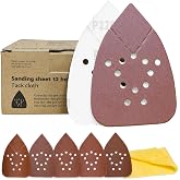 S&amp;F STEAD &amp; FAST Black and Decker Mouse Sanding Pads 60 Pack | 60, 80, 120, 150, 220 Grit Mouse Sander Sandpaper Assortment, 12 Hole, Hook and Loop, Detail Sander Pads with Tack Cloth