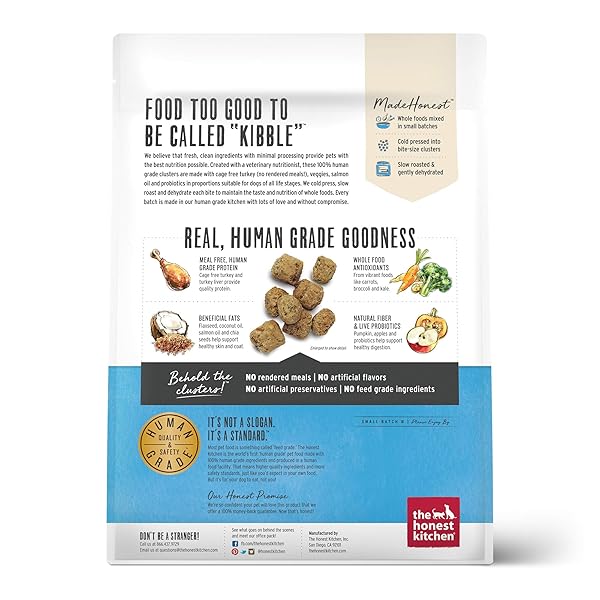 THE HONEST KITCHEN WHOLE FOOD CLUSTERS HUMAN GRADE DRY DOG FOOD – GRAIN FREE TURKEY 5 LBS