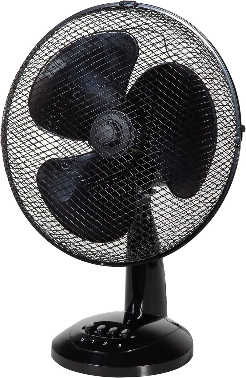 Zanussi 12" Portable Desk Fan, 3 Speed, Oscillation, Quiet Operation
