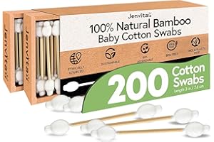 Ibambo 100% Bamboo Cotton Swabs for Ears (200-Pack) - Perfect for Baby & Personal Care | Double-Tipped Ear Swabs Cotton for Makeup & Cleaning | FSC Certified & Hypoallergenic, Made for All Ages & Pets