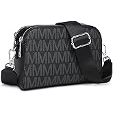 MARCO M KELLY Crossbody Bags for Women Triple Zip Vegan Leather Camera Purses Small Shoulder Handbags with Wide Strap