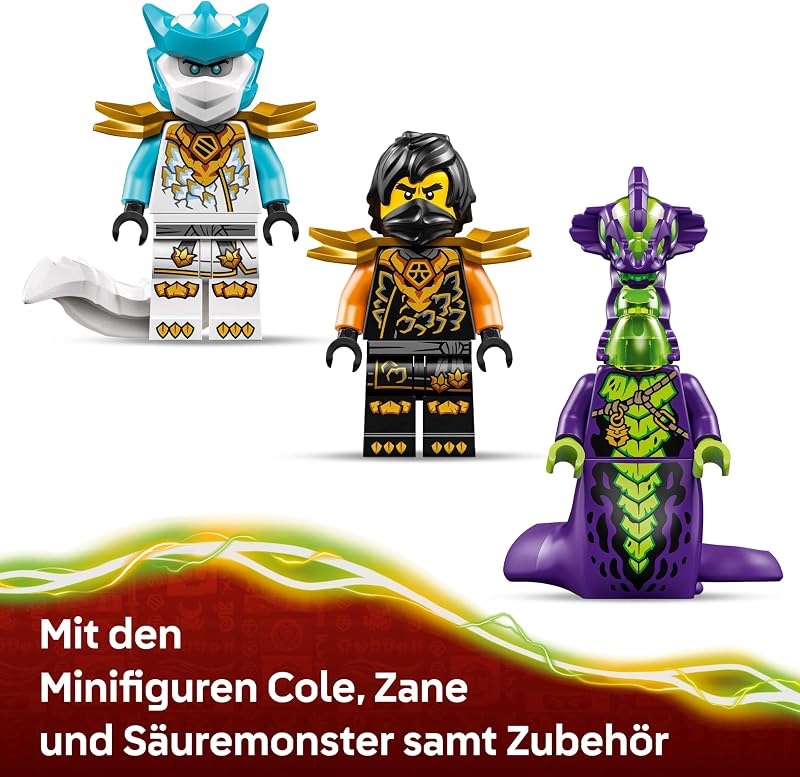 NINJAGO Coles Action-Mech und Drachen-Zane - Ninja Spielzeug für Jungen und Mädchen - Modellbau mit Actionfigur, 3 Minifiguren und Schwertern - Geschenk für Kinder ab 7 Jahren - 71854 — Foto 5 von 8