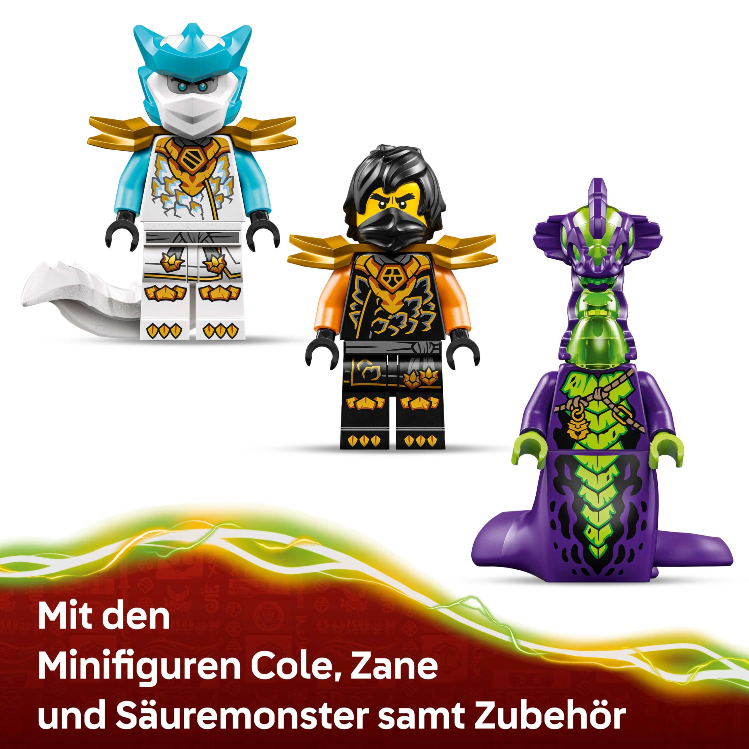 LEGO NINJAGO Coles Action-Mech und Drachen-Zane - Ninja Spielzeug für Jungen und Mädchen - Modellbau mit Actionfigur, 3 Minifiguren und Schwertern - Geschenk für Kinder ab 7 Jahren - 71854 5
