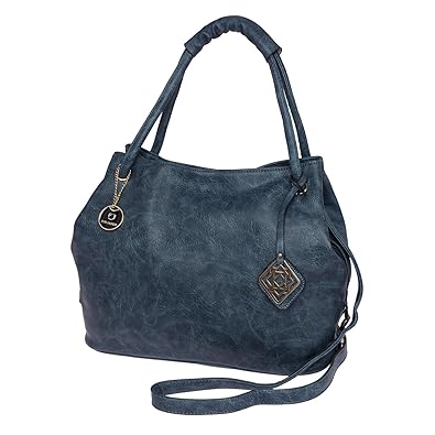 Fur Jaden Grey Blue Tote Handbag for Women with Zip
