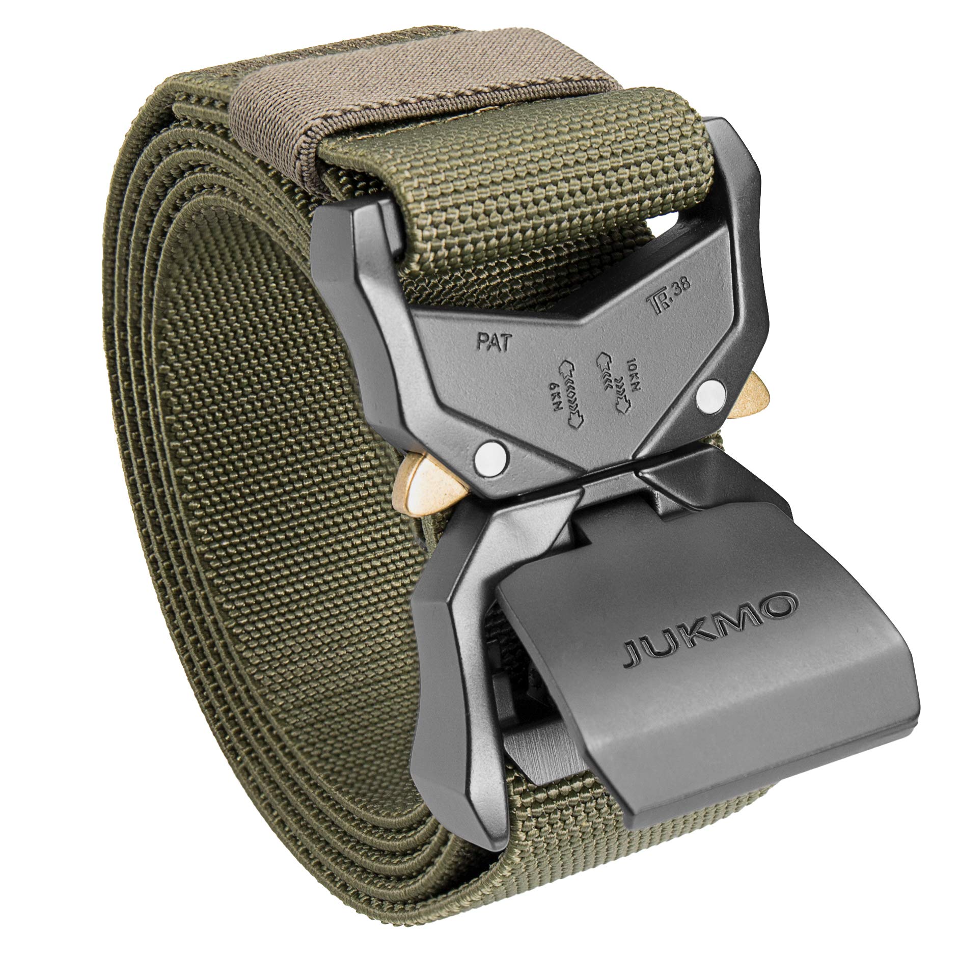 JUKMO Tactical Belt, Military Hiking Rigger 1.5" Nylon  Work Belt