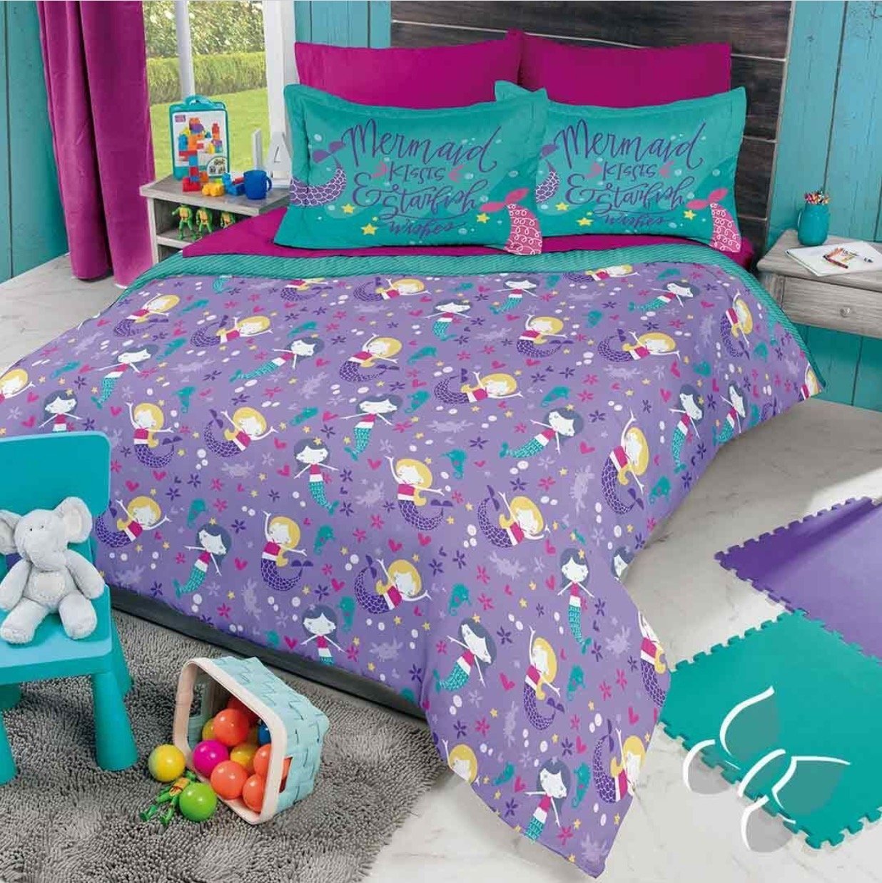 New Pretty Collection Little Mermaids Kids Girls Reversible