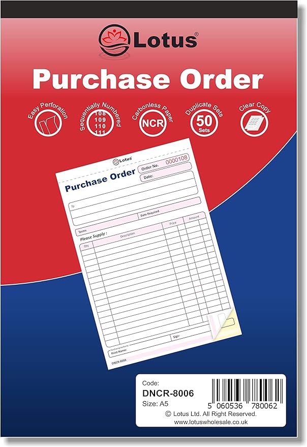 Duplicate Purchase Order Book 2Part Purchase Order Book Duplicate