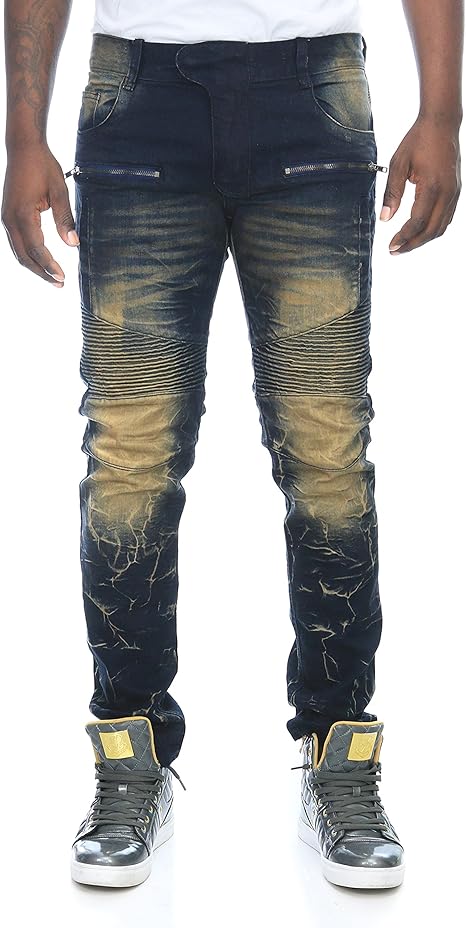 mens biker jeans with zips