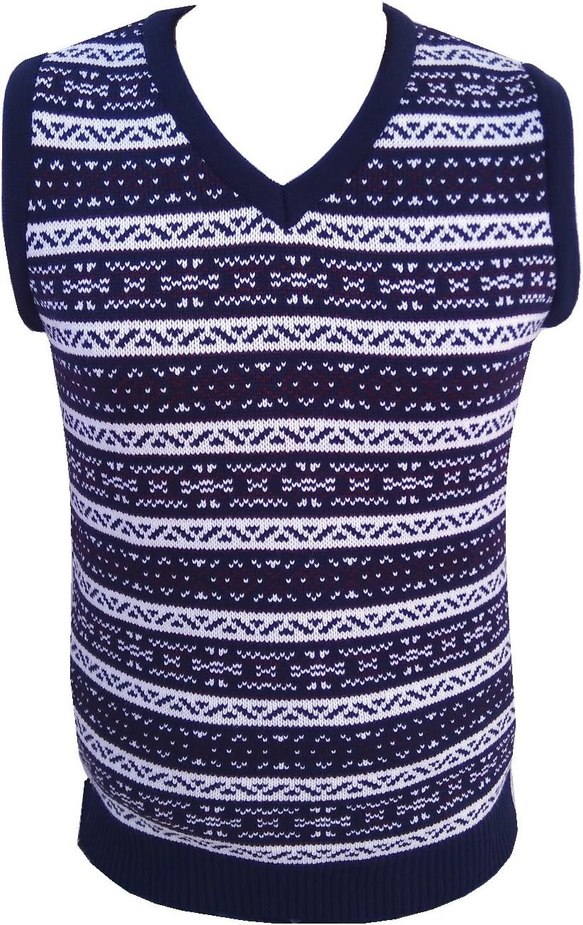 London Knitwear Gallery Aztec Retro Vintage Knitwear Tanktop Sleeveless Golf Sweater