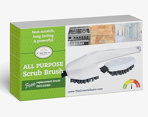 Amazon Com All Purpose Scrub Brush With Free Cleaning Head Non Scratch Scrubbing Brushes Set Bathroom Tiles Kitchen Carpet Scrubber Wide Comfort Handle Home Kitchen