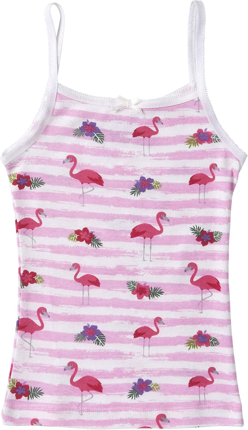 Sportoli Girls 3 Pack Cotton Tagless Cami White and Colored Tank Undershirts: Clothing