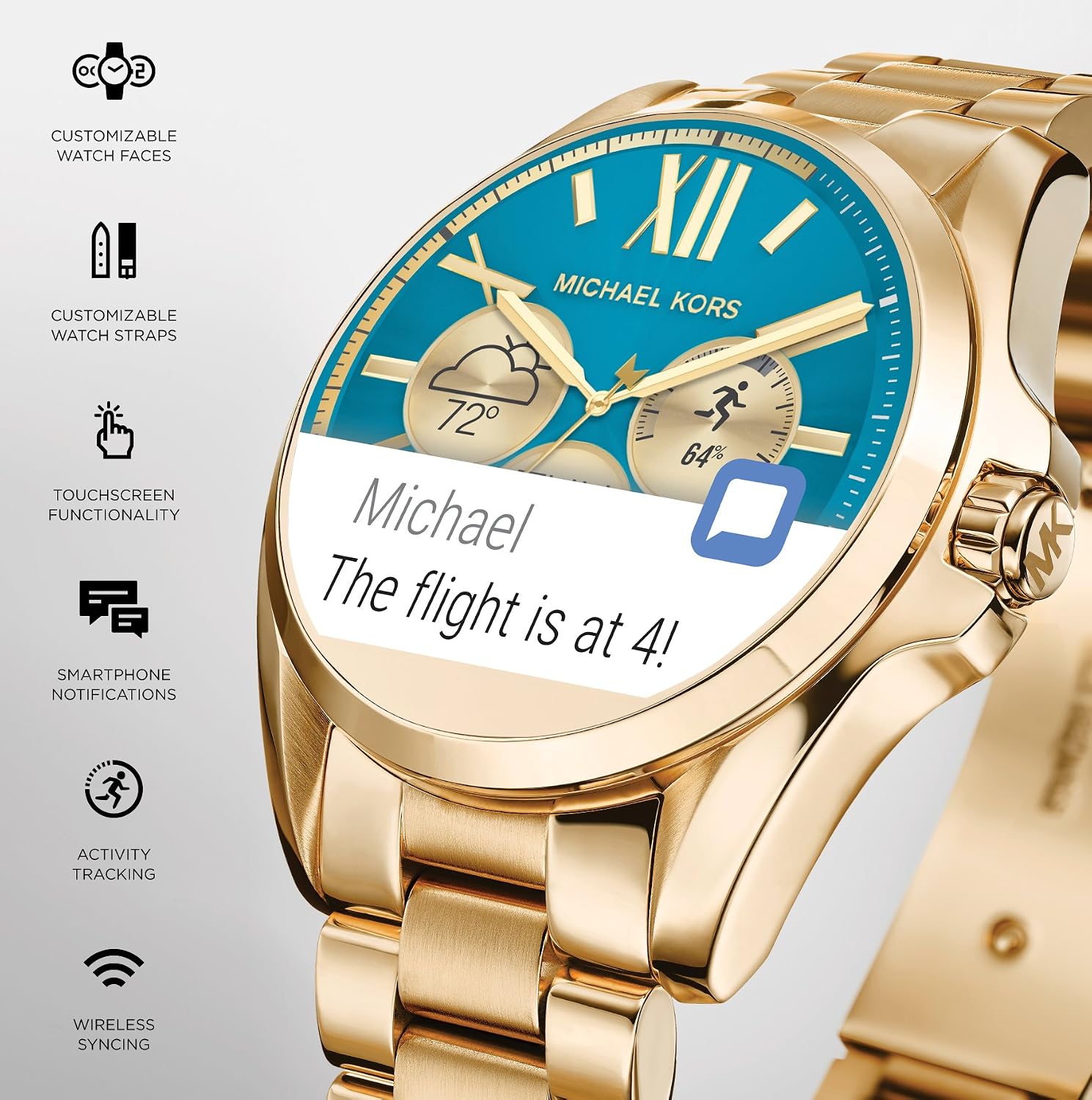 Bingua.com - Michael Kors Access Touch Screen Rose Gold Acetate Bradshaw  Smartwatch MKT5013
