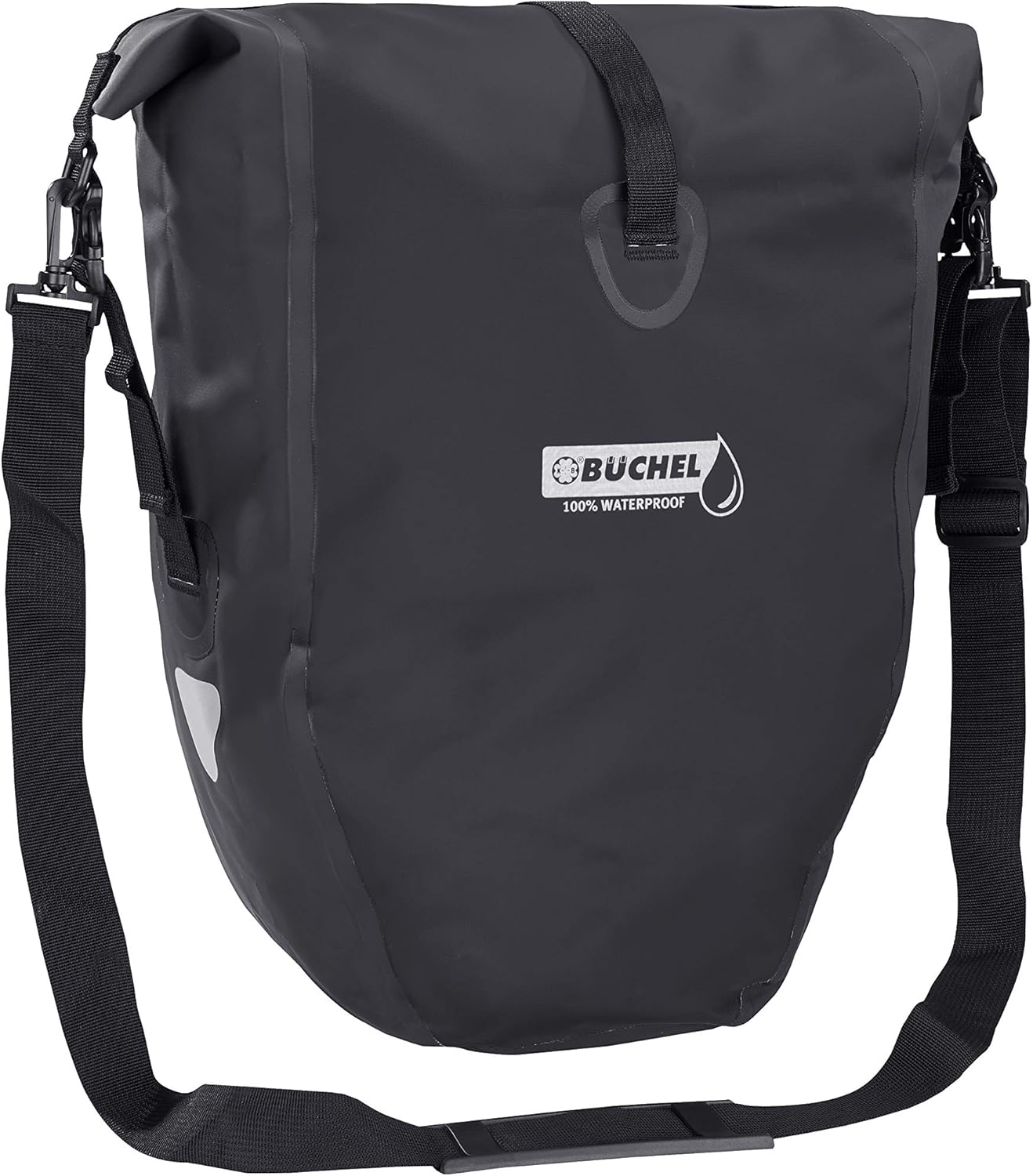 Büchel Fahrradtasche für Gepäckträger, 100% wasserdicht, mit Schultergurt und universeller Halterung