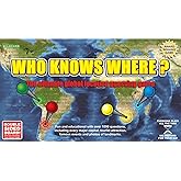 Who Knows Where? - The Location Guessing Educational Family Board Game Where You Guess Famous Geography Locations on a map of The World.