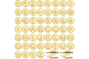 Mixweer 56 Pcs Wood Burning Letters and Numbers Wood Burning Tools with Letter Stamps and Number Tips Symbols for Wooden Burner Craft DIY Embossing Carving