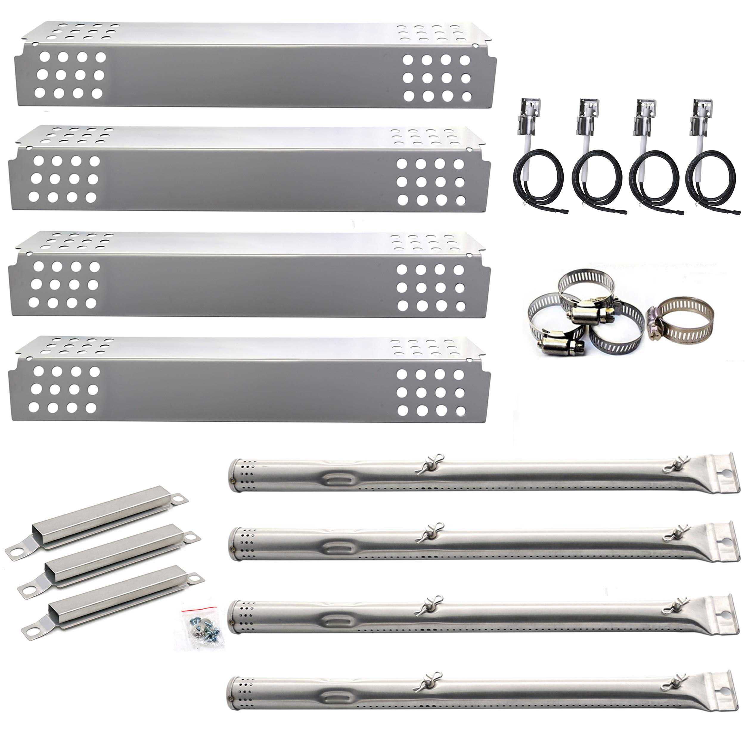 Photo 1 of Hisencn Grill Replacement Parts for Charbroil Commercial 4 Burner 463241113, 463449914, 463250811, 463251012, 463241413, Gas Grills, Pipe Burner Tube, Heat Plate Tent Shield and Crossover Tube