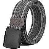 LionVII Nylon Belts Men, Breathable Web Belt with YKK Plastic Buckle Durable for Working, Trim to Fit 28-49" Waist