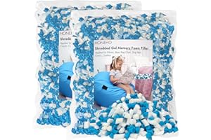 HONEHO 10LBS Shredded Memory Foam Filling Bean Bag Filler, Added Gel Particles Comfortable and Soft,Very Suitable for Filling Bean Bags, Pillows,Dog beds, Sofa Mats