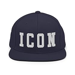 ICON Embroidered Snapback Hat, Icon Cap Navy