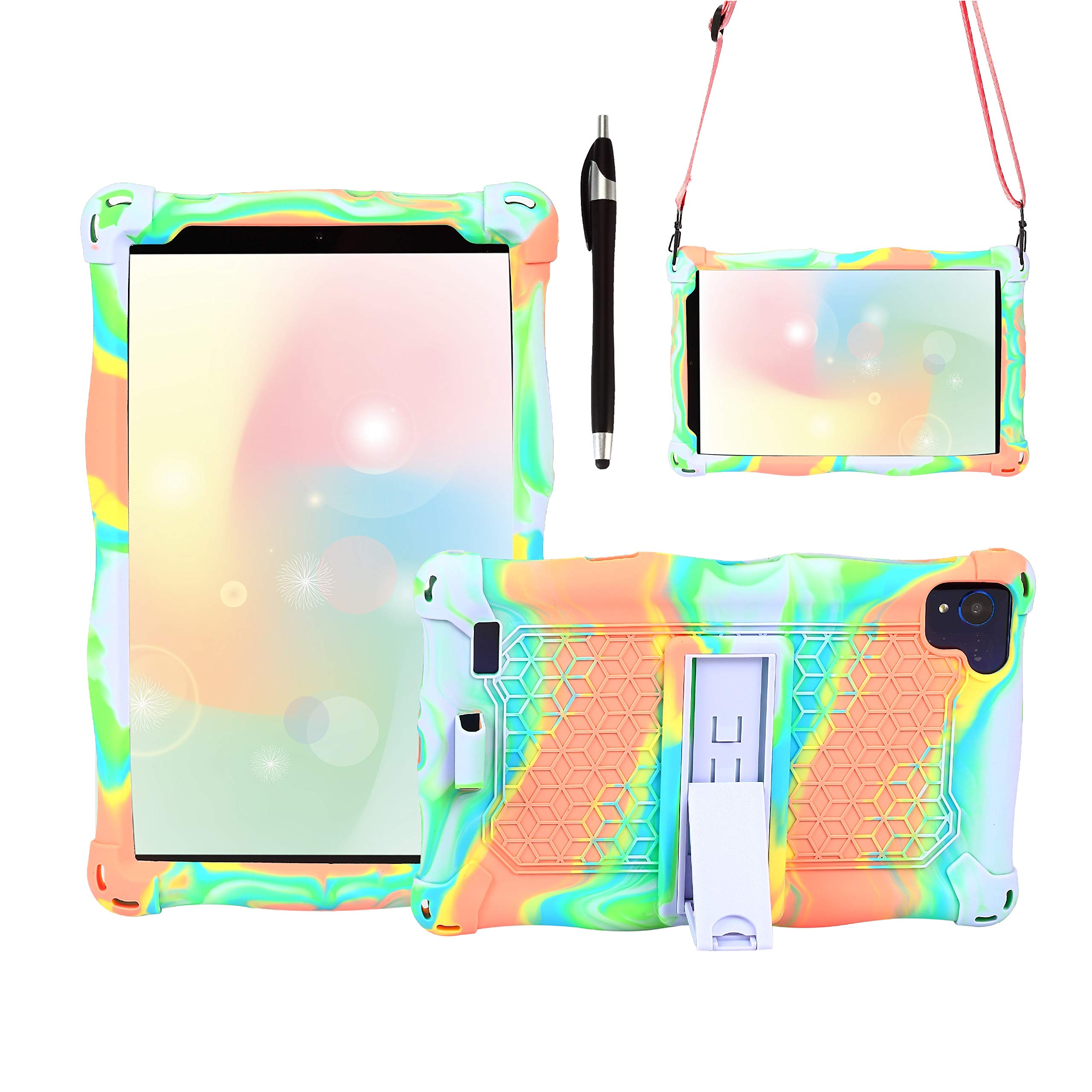 AKNICI Silicone Case Cover for VANKYO MatrixPad S8,HAOQIN HaoTab H8 Pro,Samsung Galaxy Tab A 8.0 2019 T290/T295/T297,Haehne 8,TECLAST P85/P80X/P80H,Winnovo M8,VUCATIMES N8,Shoulder Strap,Pink Purple