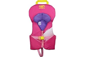 Stohlquist Waterware Toddler Life Jacket Coast Guard Approved Life Vest for Infants, Pink/Purple, 8-30 Pounds