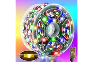 Heceltt 164 FT 500 LED Christmas Lights Outdoor,Green Wire Outdoor Fairy Lights Plug in Waterproof 8 Modes and Timer Memory Function for Xmas Wedding Party Holiday Patio Garden Decor(Multicolor)