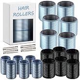 xnicx 26 pcs Self-Grip Ceramic Thermal Hair Rollers for Women Blowout Look | 18 pcs Curlers with 8 pcs Clips for Heatless Overnight Curls,Bangs,Long Medium Short Hair,3 Sizes Jumbo Rollers(60,48,36mm)
