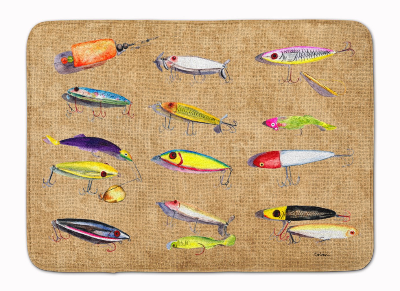 Caroline's Treasures Fishing Lures Floor Mat, Multicolor