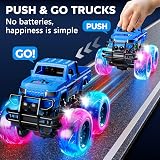 Winstico Monster Truck Toys 2 Pack Glow Lights Inertial Pull Back Cars for Kids view 3