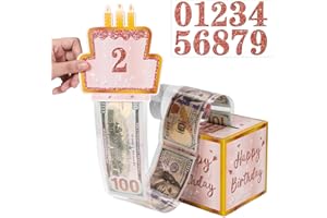 Happy Birthday Money Pull Box, Money Box Cash Gift Money Roll Pull Out Surprise Box DIY Creative Gifts for Family Friends Par