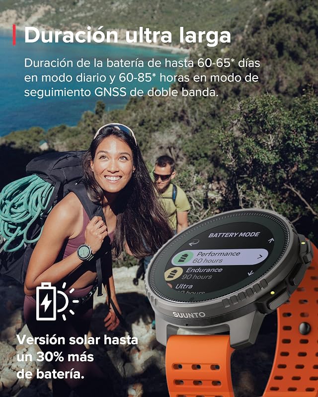Relógio Desportivo Vertical - Relógio inteligente GPS, GPS de dupla frequência, mapas offline gratuitos, autonomia até 50 dias, capa resistente a militares, resistente à água até 100m