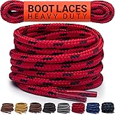 Miscly Round Boot Laces [1 Pair] Heavy Duty and Durable Shoelaces for Boots, Work Boots & Hiking Shoes