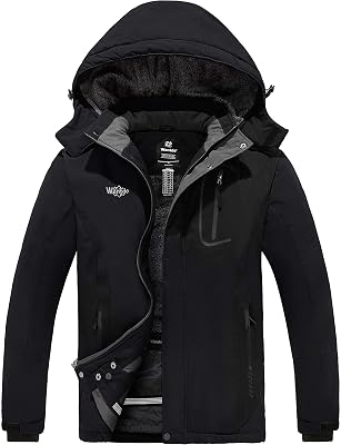 Chaqueta Forro de Vellón Parka Nieve Calefacción Hombre Negro L