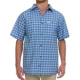 Wrangler Button Up Shirts for Men Big and Tall - Plaid Short Sleeve Casual Shirt