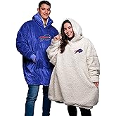 FOCO NFL Unisex NFL Team Reversible Oversized Sherpa Hoodie Sweatshirt Big Logo Hoodeez