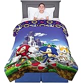 Franco Kids Bedding Super Soft Microfiber Reversible Comforter, Twin/Full, Sonic The Hedgehog, Anime