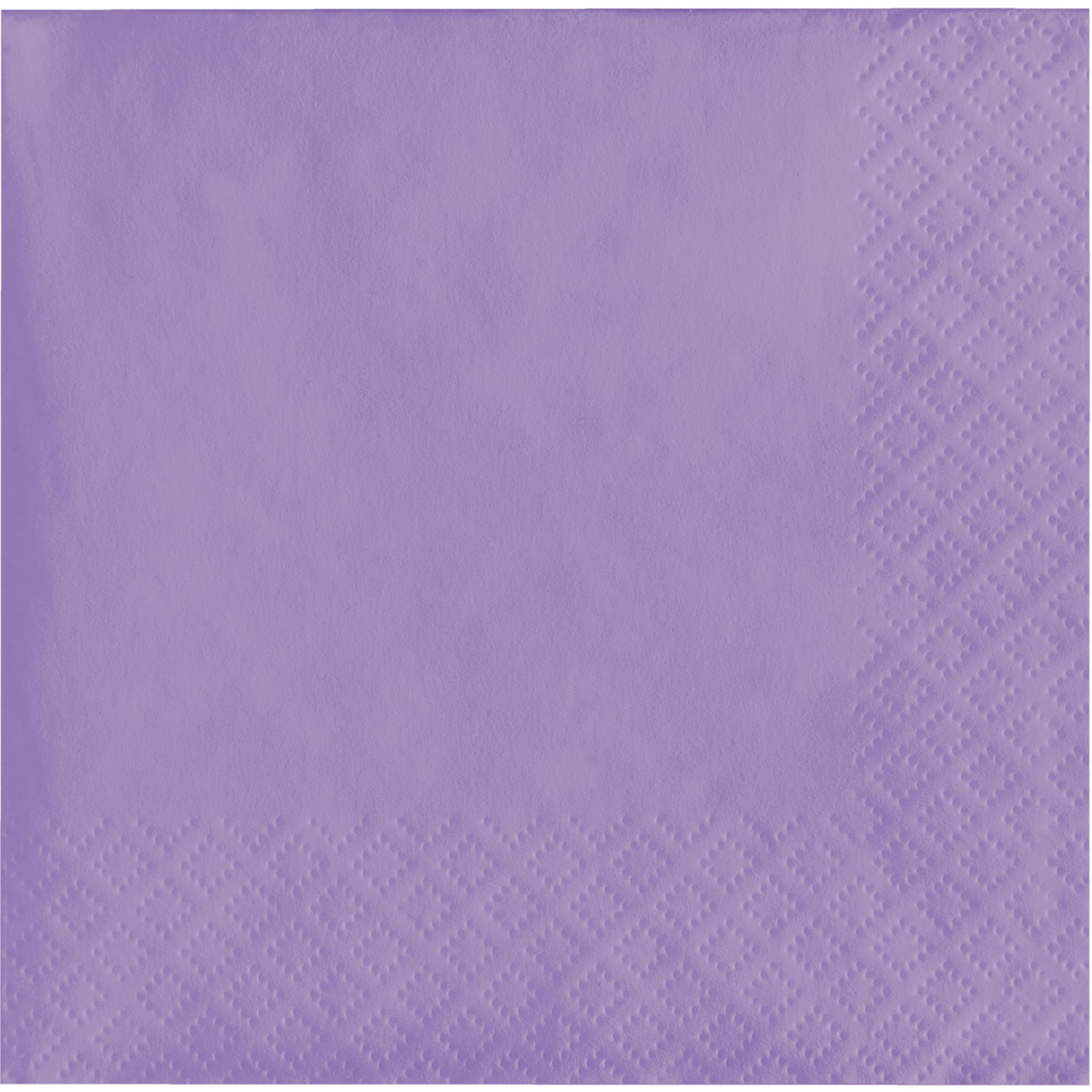 50-Count Touch of Color 3-Ply Paper Beverage Napkins, Luscious Lavender